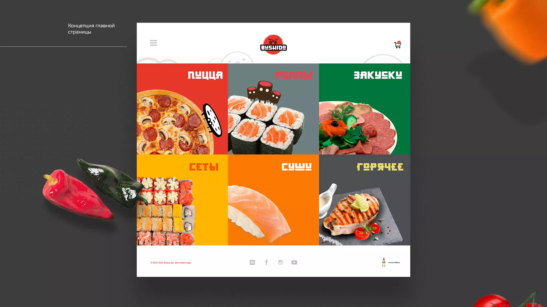 Разработка сайта для пиццерии «BUSHIDO» в Пущино