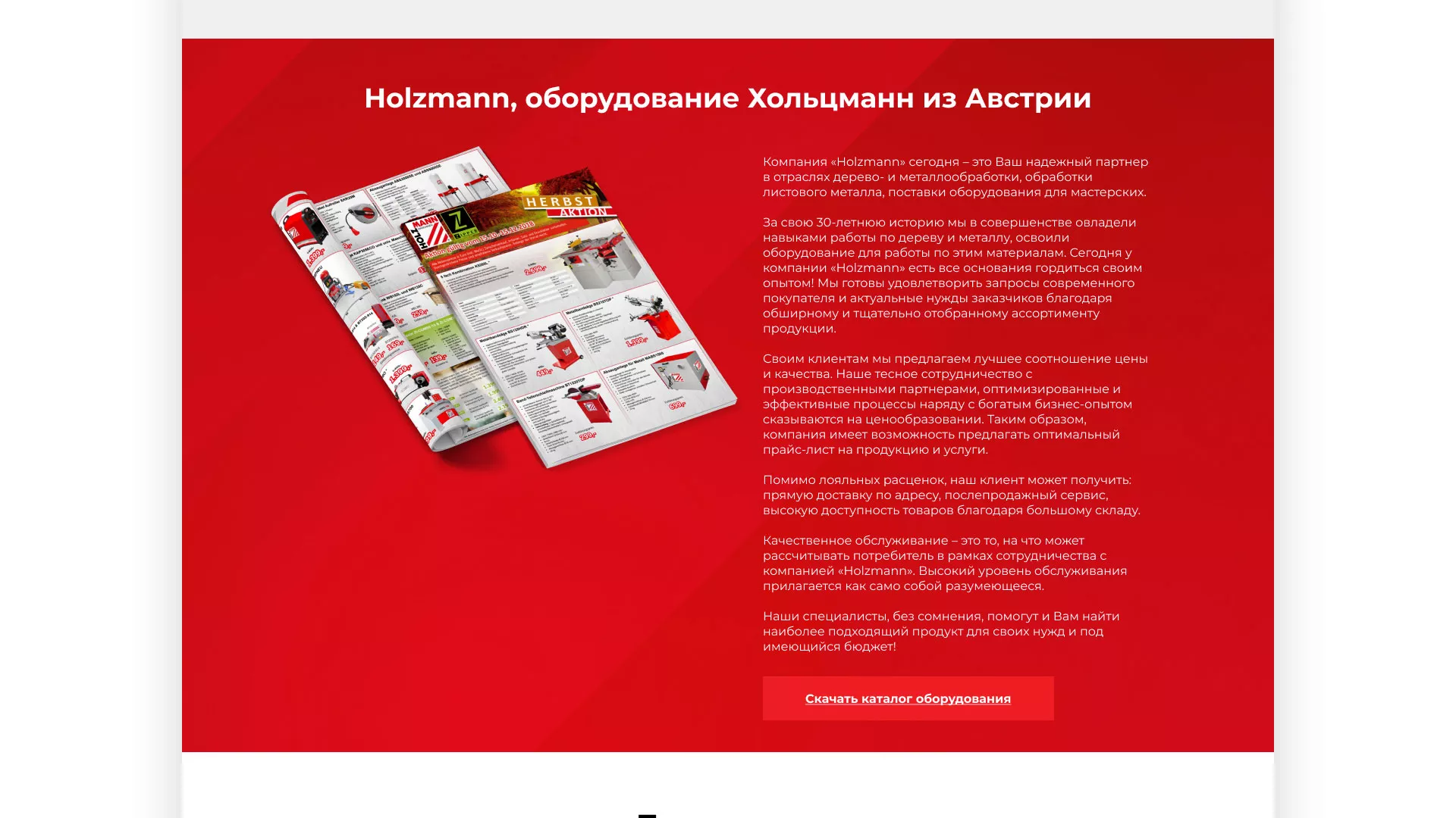 Создание сайта компании «HOLZMANN Maschinen GmbH» в Пущино