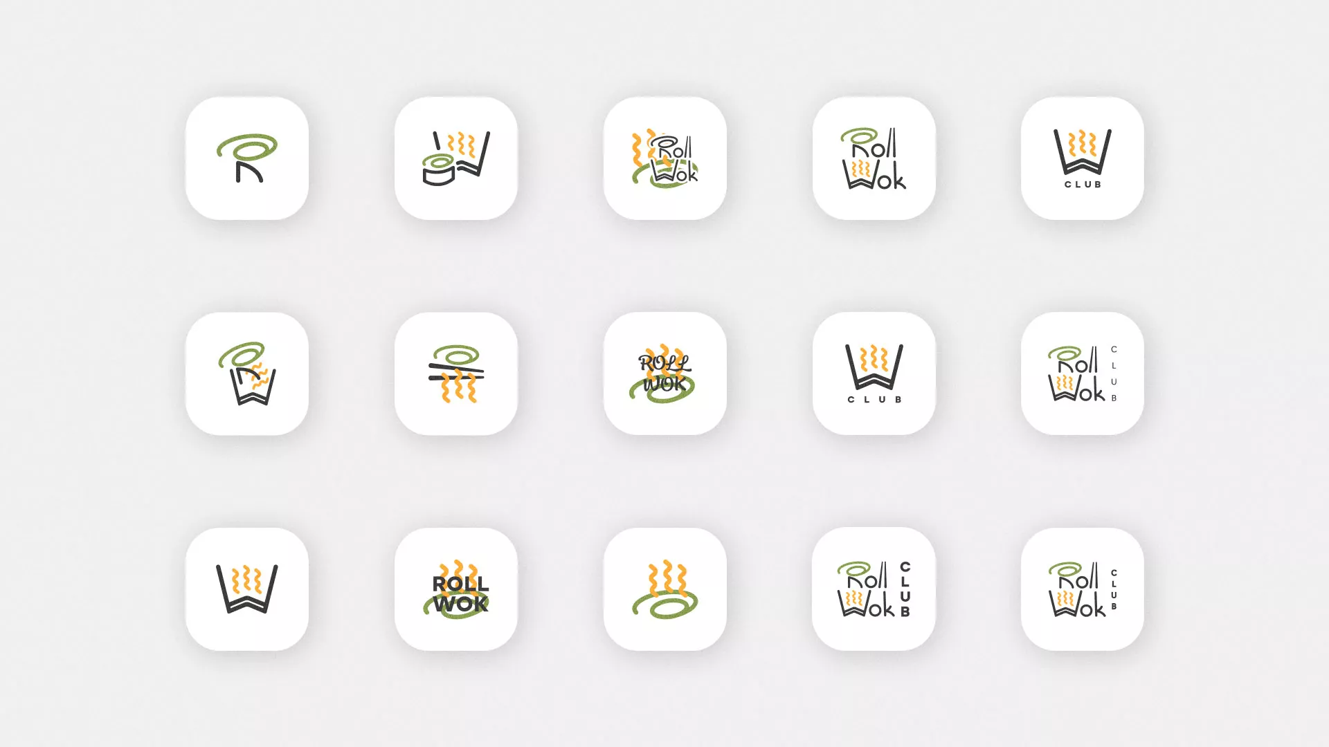 Разработка иконки приложения суши-бара «Roll Wok Club» в Пущино